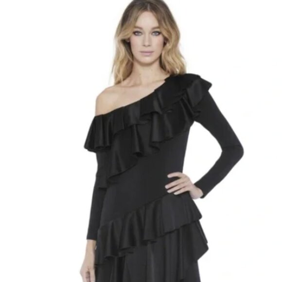 Alice + Olivia Dresses & Skirts - Elegant Black Ruffle Dress